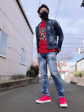 「DSQUARED2（ディースクエアード）のアイテム（ジャケット/アウター）」を使った、yohさん（メンズ・184cm）の冬コーディネート