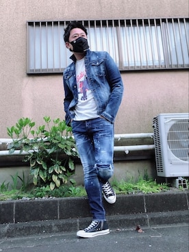 「DSQUARED2（ディースクエアード）のアイテム（ジャケット/アウター）」を使った、yohさん（メンズ・184cm）の春コーディネート