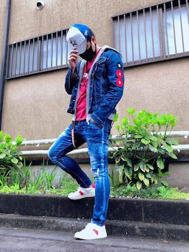 「DSQUARED2（ディースクエアード）のアイテム（ジャケット/アウター）」を使った、yohさん（メンズ・184cm）の春コーディネート