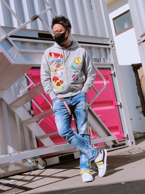 HYSTERIC GLAMOUR RAMONES イエロー コラボ パーカー HYSTERIC GLAMOUR RAMONES イエロー コラボ パーカー