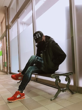 「DSQUARED2（ディースクエアード）のアイテム（キャップ）」を使った、yohさん（メンズ・184cm）の秋コーディネート