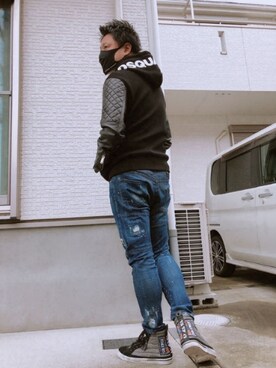「DSQUARED2（ディースクエアード）のアイテム（ブルゾン）」を使った、yohさん（メンズ・184cm）の秋コーディネート