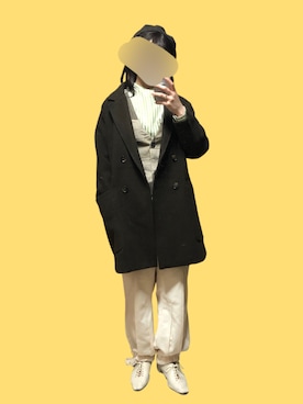 「BITTOKO（ビットコ）のアイテム（パンツ）」を使った、遊さん（レディース・158cm）の冬コーディネート