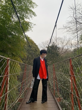 「COMME des GARCONS（コムデギャルソン）のアイテム（テーラードジャケット）」を使った、mojamaruさん（メンズ・165cm）の秋コーディネート