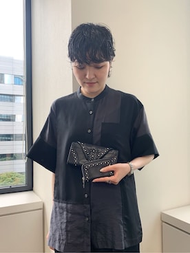 「HIROKO HAYASHI（ヒロコハヤシ）の◆VELENO（ヴェレーノ）長財布ミニ（財布、ブルー系）」を使った、iw_HHさん（レディース・160cm）の夏コーディネート
