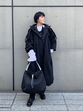 「HIROKO HAYASHI（ヒロコハヤシ）の◆LA VIGNA（ラ ヴィーニャ）トートバッグ（トートバッグ、ブラック系）」を使った、iw_HHさん（レディース・160cm）の冬コーディネート