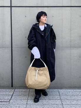 「HIROKO HAYASHI（ヒロコハヤシ）の◆LA VIGNA（ラ ヴィーニャ）トートバッグ（トートバッグ、ベージュ系）」を使った、iw_HHさん（レディース・160cm）の冬コーディネート