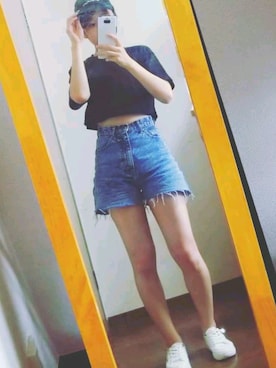 「へそだしコーデ」｜「アイテム（パンツ）」を使った、1406121009さん（レディース・152cm）の夏コーディネート