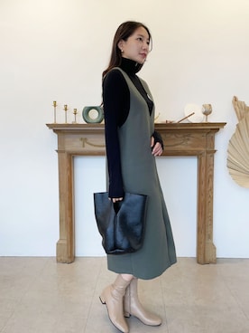 「CEMONEMO（セモネモ）のアイテム（イヤリング）」を使った、cemonemoさん（レディース・160cm）の秋コーディネート