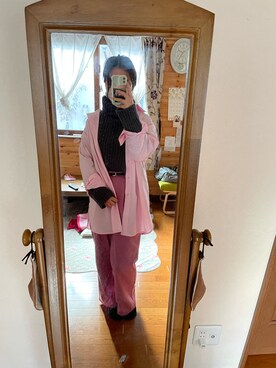 「Right-on（ライトオン）のアイテム（スラックス）」を使った、okdneさん（レディース・153cm）の冬コーディネート