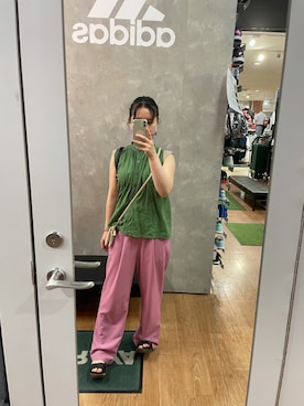 「Right-on（ライトオン）のアイテム（スラックス）」を使った、okdneさん（レディース・153cm）の夏コーディネート