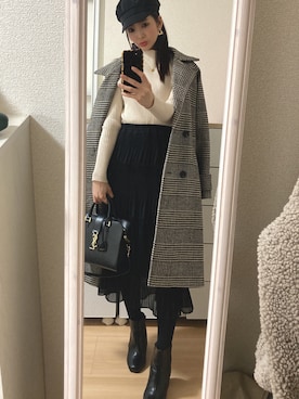 「ABITOKYO（アビトーキョー）のアイテム（ジャケット/アウター）」を使った、pekoさん（レディース・158cm）の冬コーディネート