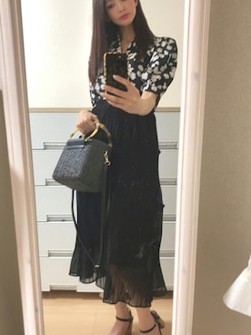 「cache cache（カシュ カシュ）のアイテム（かごバッグ）」を使った、pekoさん（レディース・158cm）の夏コーディネート
