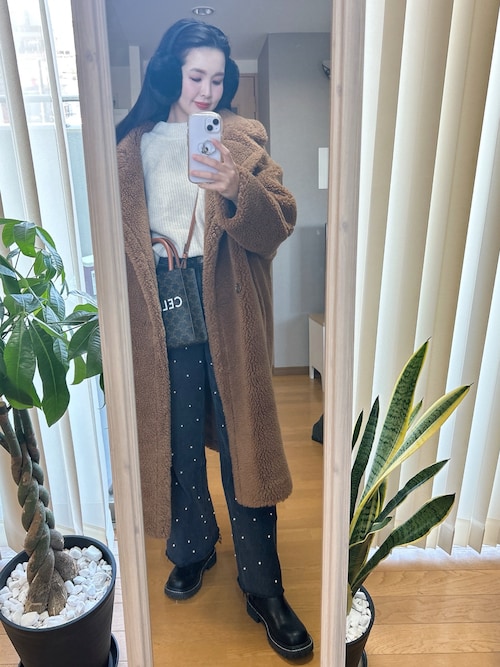 セール】レディース モコモコ きれいめ ロング ボアコート 暖かい