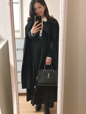 「アシンメトリー」｜「アイテム（チェスターコート）」を使った、pekoさん（レディース・158cm）の冬コーディネート
