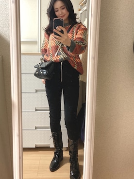 「sakishimatokyo（サキシマトーキョー）のアイテム（ニット/セーター）」を使った、pekoさん（レディース・158cm）の春コーディネート