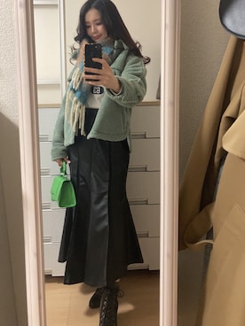 「FREE'S MART（フリーズマート）のアイテム（ブルゾン）」を使った、pekoさん（レディース・158cm）の冬コーディネート