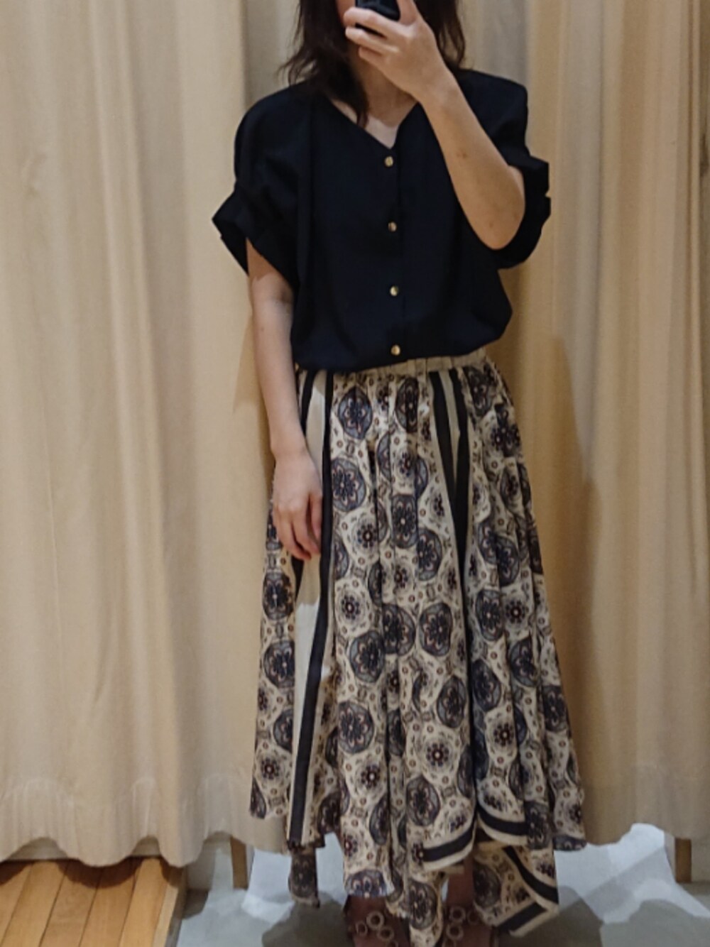「ROPE' PICNICのアイテム（シャツ/ブラウス、ブルー系）」を使った、miku～未来～さん（レディース・160cm）の夏コーディネートの1枚目の写真