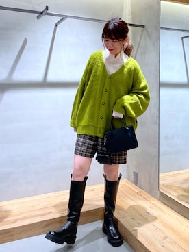 「ハイネックトップス」｜さわさん（レディース・163cm）の冬コーディネート