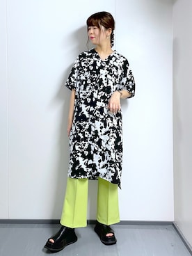 「JEANASIS（ジーナシス）のアイテム（スリッポン）」を使った、さわさん（レディース・163cm）の夏コーディネート