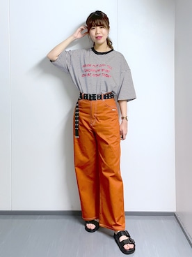 「PBLIM（ページボーイリム）のアイテム（サンダル）」を使った、さわさん（レディース・163cm）の夏コーディネート