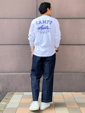 「CAMP7（キャンプセブン）のアイテム（トップス）」を使った、kawabataさん（メンズ・175cm）の夏コーディネート