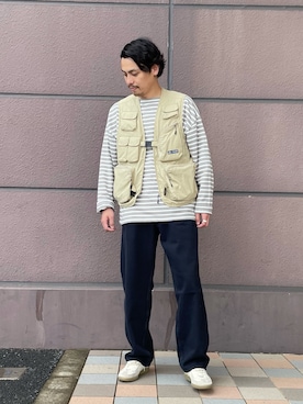 「CAMP7（キャンプセブン）のアイテム（トップス）」を使った、kawabataさん（メンズ・175cm）の秋コーディネート