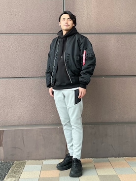 「EDWIN（エドウィン）のアイテム」を使った、kawabataさん（メンズ・175cm）の冬コーディネート