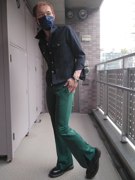 「Adoon plain（アドーンプレーン）のアイテム（パンツ）」を使った、エース（ace）さん（メンズ・173cm）の夏コーディネート