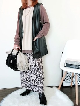「PUBLUX（パブリュクス）のアイテム（トップス）」を使った、emiさん（レディース・154cm）の秋コーディネート