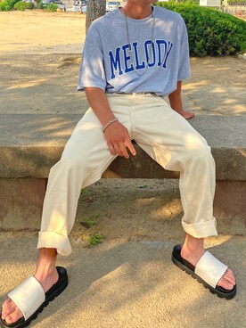 「Firsthand（ファーストハンド）のアイテム（Tシャツ/カットソー）」を使った、Masafumiさん（メンズ・170cm）の夏コーディネート
