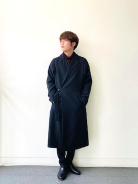「Lui's（ルイス）のアイテム（トレンチコート）」を使った、shimamuさん（メンズ・175cm）の秋コーディネート