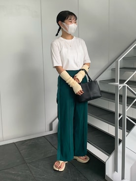 「SHIPS（シップス）のアイテム（サンダル）」を使った、Nanasaさん（レディース・155cm）の夏コーディネート
