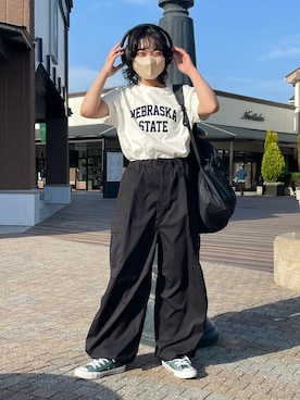 「ヘッドホン」｜Nanasaさん（レディース・155cm）の春コーディネート