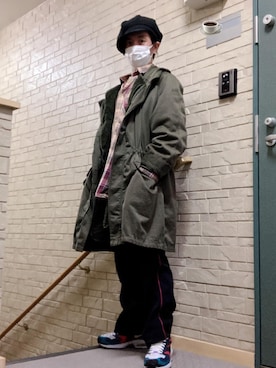 「フランス軍」｜「アイテム（モッズコート）」を使った、kenkenさん（メンズ・165cm）の冬コーディネート
