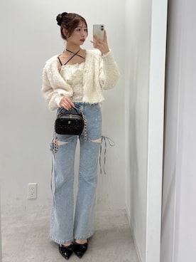 「アイテム（カーディガン/ボレロ）」を使った、miyabiさん（レディース・153cm・20代）の夏コーディネート
