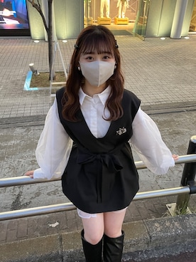 「nice claup」｜「アイテム（ブルゾン）」を使った、miyabiさん（レディース・153cm）の冬コーディネート