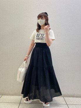 「one after another NICE CLAUP（ワンアフターアナザーナイスクラップ）のスニーカー底グルカサンダル（サンダル）」を使った、miyabiさん（レディース・153cm）の夏コーディネート