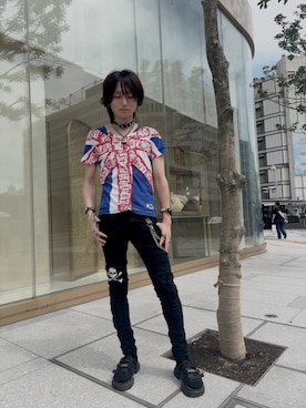 「ドクターマーチン」｜ながしさん（メンズ・173cm）の夏コーディネート