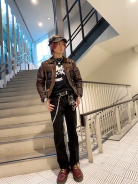 「ARULE（アルール）のアイテム」を使った、ながしさん（メンズ・173cm）の冬コーディネート