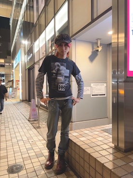 「アイテム（キャスケット）」を使った、ながしさん（メンズ・173cm）の春コーディネート
