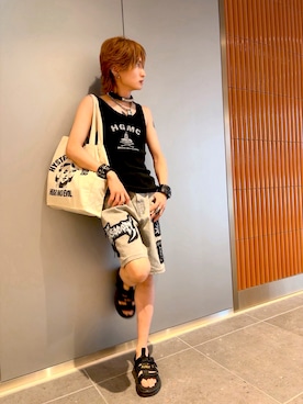 「Vivienne Westwood(ヴィヴィアンウエストウッド)のアイテム(リング)」を使った、ながしさん(メンズ・173cm)の夏コーディネート
