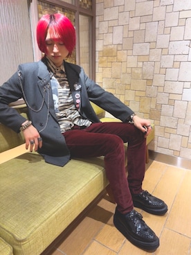 「GEORGE COX（ジョージコックス）のアイテム」を使った、ながしさん（メンズ・173cm）の冬コーディネート