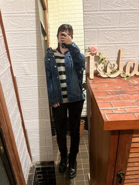 「GRL（グレイル）のアイテム（デニムジャケット）」を使った、HITOMI61さん（レディース・157cm）の冬コーディネート