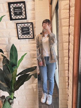 「NIKE（ナイキ）のアイテム（デニムパンツ）」を使った、HITOMI61さん（レディース・157cm）の春コーディネート