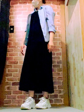 「古着女子」｜「アイテム（ジャンパースカート）」を使った、HITOMI61さん（レディース・157cm）の春コーディネート