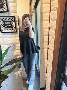 「one way（ワンウェイ）のアイテム」を使った、HITOMI61さん（レディース・157cm）の春コーディネート