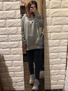 「no brand（ノーブランド）のアイテム（パーカー）」を使った、HITOMI61さん（レディース・157cm）の秋コーディネート