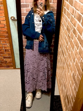 「30代ファッション」｜「アイテム（デニムジャケット）」を使った、HITOMI61さん（レディース・157cm）の春コーディネート