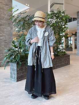 「大人ガーリー」｜「アイテム（チュニック）」を使った、たにのさん（レディース・151cm）の春コーディネート